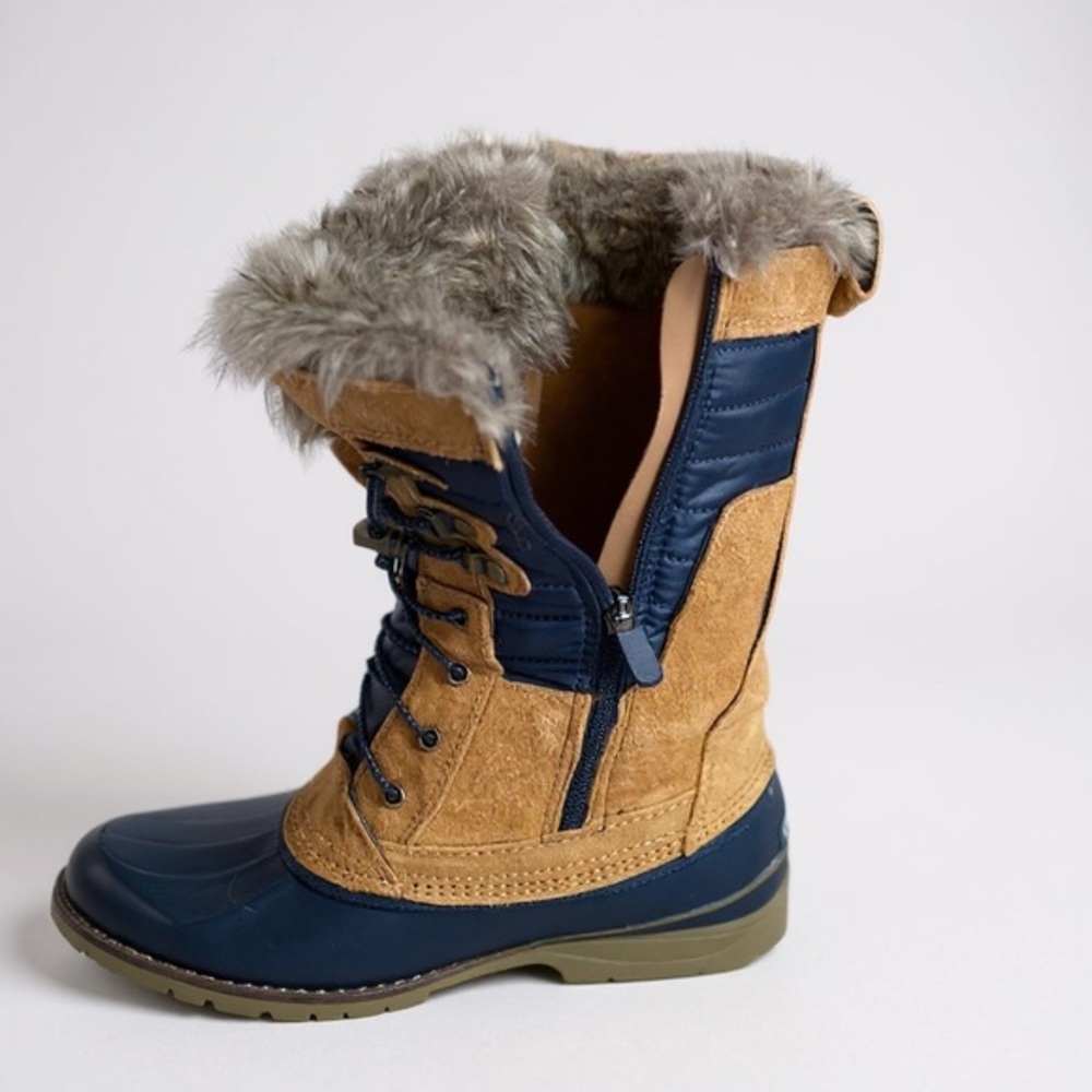 Lands' End Women's Blue and Tan Winter Boots
